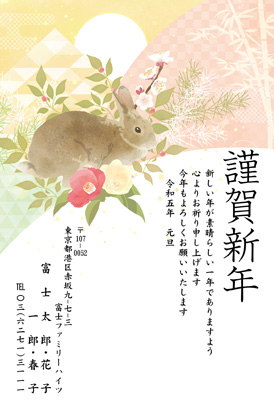 スタンダード・和風のイラスト年賀状デザイン・テンプレート|BO-5|フジカラー年賀状2023