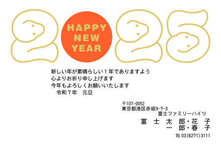 かっこいい・横 イラスト年賀状デザイン|BO-012|フジカラー年賀状2025|カメラのキタムラ年賀状2025巳年