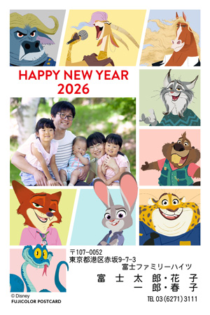 キャラクター・ディズニー｜「ズートピア2」 写真入り年賀状デザイン|DN-029|フジカラー年賀状2026|カメラのキタムラ年賀状2026午年