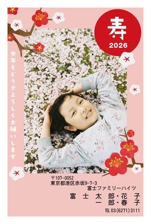 干支(午年)・写真1枚 写真入り年賀状デザイン|LN-010|フジカラー年賀状2026|カメラのキタムラ年賀状2026午年