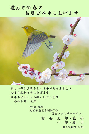 かっこいい・縦 イラスト年賀状デザイン|BO-067|フジカラー年賀状2027|カメラのキタムラ年賀状2027未年