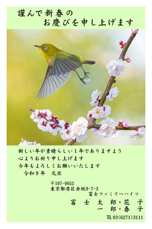 かっこいい・縦 イラスト年賀状デザイン|BO-067|フジカラー年賀状2027|カメラのキタムラ年賀状2027未年